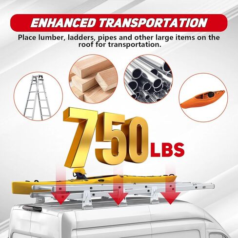 حامل سلم سقف فان عالمي متوافق مع تشيفي اكسبرس 1500 2500 3500 فورد إكونولين جي إم سي سافانا، مزراب المطر جبل رف الأمتعة سقف البضائع فان العارضة 3 قضبان متقاطعة in Kuwait