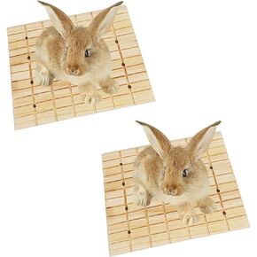 2 Pack Rabbit Wooden Scratch Board, Bunny Foot Pad, Teeth Grinding Toys for Small Animal, Claws Scratching Pad Toy and cage Accessories for Hamster Chinchilla Guinea Pigs(10.62×7.87")