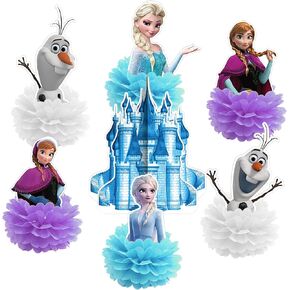 Frozen Honeycomb Centerpieces Table Decorations, Elsa Birthday Party Supplies, Frozen Paper Flowers for Frozen Birthday Party Decorations in Kuwait