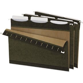 Pendaflex Ready-Tab Reinforced Hanging File Folders, Letter Size, Standard Green, 3 Tab 25/BX (42620)