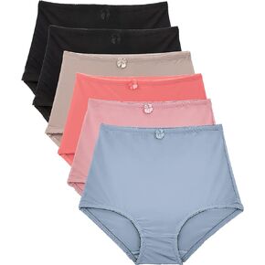 Barbra Lingerie Womens Underwear Comfortable High Waist Light Tummy Control Briefs Multi Pack