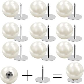 10 Sets Pearl Buttons No Sew Easy Brooch Button Removable Reusable for Shirt Coat Dress Crafts Clothes Buttons
