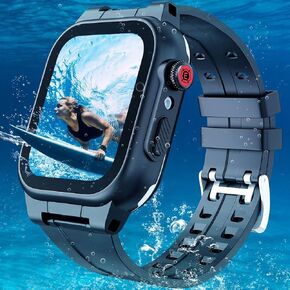 MIZUSUPI for Waterproof Apple Watch Case 38mm 45mm 44mm 42mm 41mm 40mm,IP68 Waterproof Case with Band and Screen Protector for Apple Watch Series 8 7 6 5 4 3 2 SE SE2, Full Body Rugged Protective Case