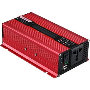 محول طاقة 1500 وات، محول طاقة شمسية للسيارة تيار مستمر 12 فولت إلى تيار متردد 220 فولت محول موجة جيبية USB محول سيارة عاكس خارجي مصدر طاقة في حالات الطوارئ in Kuwait