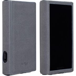 MITER CASE Compatible with Sony Walkman NW-A307 A306 A303 A300, Handmade Italy PU Case Cover for A300 Series (Gray)