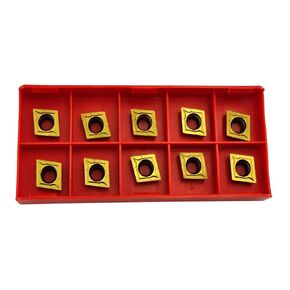 Carbide Inserts Blade, CNC Carbide Insert Cutter Carbide Tips Inserts 10Pcs Diamond Shape Indexable Lathe Milling Inserts Turning Tools with Storage Box CCMT09t304 CCMT32.5