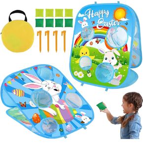Easter Bean Bag Toss Games, Easter Games for Kids Indoor Outdoor Bunny Party Games for Boys Girls Family Easter Party Favors Gifts Toys Outdoor Games for Kids Ages 3 4 5 6 7 8 Easter Basket Stuffers
