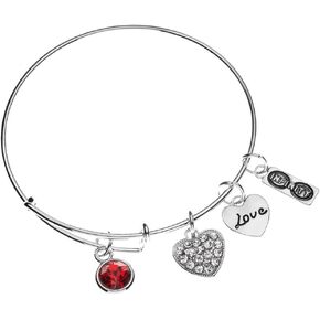 Birthstone Bracelet, Birthstone Jewelry, Birthstone Charm Bracelets, Birthstone Bangle Bracelet, Perfect Birthday Gifts For Women