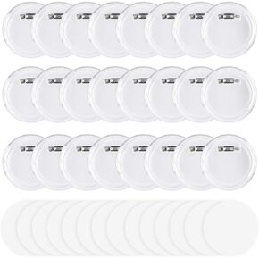 Acrylic Button Pins Badge Clear Pins Buttons Badges Kit,DIY Pin Buttons, Button Maker Blanks for Christmas Craft Supplies