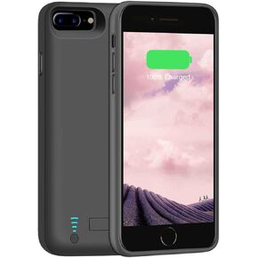 Loytal Battery Case for iPhone 8 Plus / 7 Plus / 6S Plus / 6 Plus, 6000mAh Rechargeable Extended Battery Charging/Charger Case, Adds 1.5X Extra Juice, Supports Wired Headphones