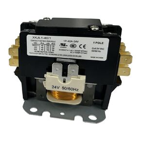 HVAC Motor Contactor 1 Pole FLA 30 Amp Coil 24VAC Air Conditioner Definite Purpose Contactor Replacement Relays, A/C, Heat Pump, Refrigeration Systems (1P 30A 24V)