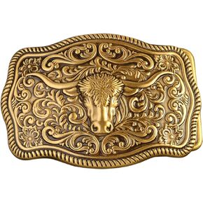 Belt Buckle Brass Vintage Western Cowboy Cross Prayer Brings Good Luck Convenient Fitting Pure Metal Belt Buckle Large Size Bulls Bullheads Print Cowboy Belt Universal Buckle