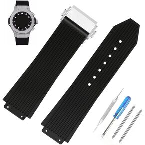 Big Bang Rubber 25mm Silicone Watch Bands Replacement Fit for Hublot 19mm*25mm*22mm Big Bang Watch Strap Wirstband with metal buckle For Men and Women