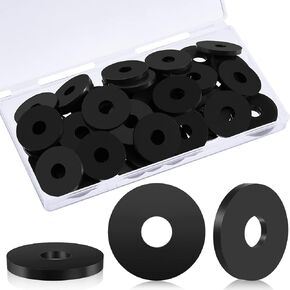 014973211851 211851 Rubber Washer 3/8 ODx 1-1/4 IDx 1/8 Thickness Flat Rubber Grommets Heavy Duty Abrasion Resistant Rubber for Bolts Spacers Industrial Residential Commercial Mounting (100 Pieces)