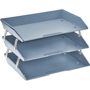 Acrimet Facility 3 Tier Letter Tray, Side Load, Letter Size/A4, Desktop File Organizer, Plastic (Yellow Color)