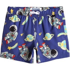 maamgic Boys Swim Trunks Stretch Quick Dry Swim Shorts Kids Bathing Suits Toddler Boy Swimsuit Swimwear Astronaut Navy 14/16