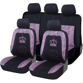 AUTOYOUTH قطعتان من أغطية مقاعد الدلو الأمامية المخملية العصرية بنمط الفهد - مناسبة عالميًا للسيارات وسيارات الدفع الرباعي والشاحنات (أصفر-2) in Kuwait