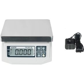 مقياس التحكم الرقمي في الأجزاء ACOM APW-200، رطل/أونصة/كجم/جرام قابل للتحويل، تصميم منخفض المستوى، سعة 30 رطل، إمكانية القراءة 0.01 رطل، شاشة واحدة، NTEP Legal for Trade COC #18-060A1