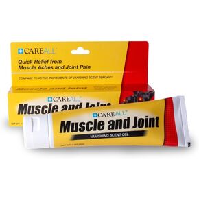 CareAll Muscle & Joint Vanishing Scent Gel, 3.0 oz., Non-Greasy, Pain Relief Gel for Muscle, Back and Minor Arthritis, Topical Analgesic, 2.5% Menthol