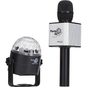 Party2Go Bluetooth Karaoke Microphone and Disco Ball Set (Black)