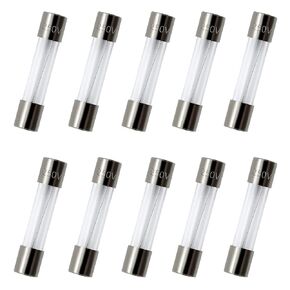 Pack of 10 pcs 500mA F0.5AL Fast-Blow Fuse 0.5A 250V Glass Fuses 0.23 x 1.18 inch / 6 x 30 mm (0.5amp) (F0.5A)