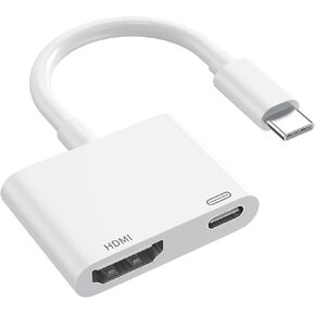 USB C to HDMI Adapter for iPhone 15,1080P Video & Audio Sync Screen Converter Digital AV Adapter with Charging Port for iPhone 15/15Pro/Max,MacBook Pro/Air 2023,iPad Pro,iMac,S23,XPS 17,Surface Book 3