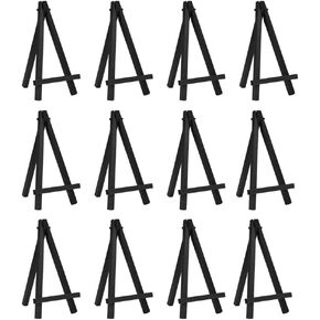 eBoot 12 Pieces 6.25 Inch Mini Wood Display Easel, Black