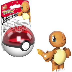 Mega Construx Pokemon Charmander Construction Set, Building Toys for Kids [Amazon Exclusive] , Red, 16 pieces