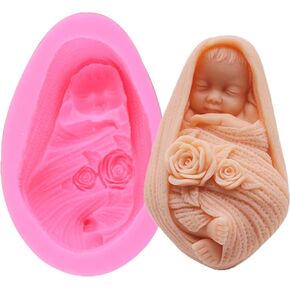 Baby Silicone Fondant Chocolate Candy Mold Cake Decoration Tools Baby Shower Soap Candle Mold Plaster Polymer Clay Mould