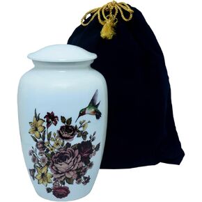 Cremation Urns for Adult Ashes - Large Blue Marble Funeral Hummingbird Urn for Human Ashes - Suitable for Adults, Females, Women, Men