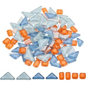 MECCANIXITY 200g Irregular Crystal Glass Mosaic Tiles Tiny Glass Mosaic Tiles Bulk for Craft DIY Hobbies Art Project Sun