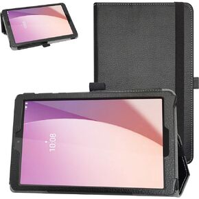 MAMA MOUTH Case for Lenovo Tab M8 (4th Gen) Tablet with Pencil Holder,Premium PU Leather Shockproof Protective Cover for Lenovo Tab M8 (4th Gen) 8 Inch,Black