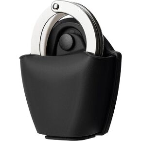 Open Top Handcuff Case Quick Release Cuff Holster fit Standard Chain & Hinged Handcuff Holder Nylon Sheath Polymer Carrier for Duty Belt MOLLE Vest Law Enforcement Police Correctional Officer
