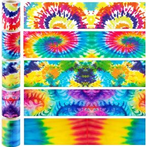 164 Feet Tie Dye Bulletin Board Border Colorful Straight Rolled Border Trim Tie Dye Classroom Board Border Back to School Decoration for School Classroom Office and Home, 5 Styles