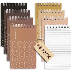ensight Pocket Notepad 3x5 - Small Notebooks & Meeting Notepads for Work or School - Easy to Carry Pocket Sized for Bag or Desk Organization. Holds your Post-it & Sticky Notes - 8 Pack (Floral)
