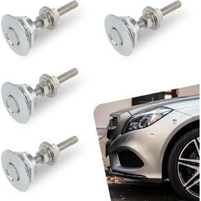 ZKFAR Pack-4 Car Hood Pins, Bumper Lock Clip, 1.18" Push Button Bonnet Pins, Quick Release Surrounding Buckle, Automotive Lock Latch Pins, Universal for Most Cars, Trucks, SUVs (Black)