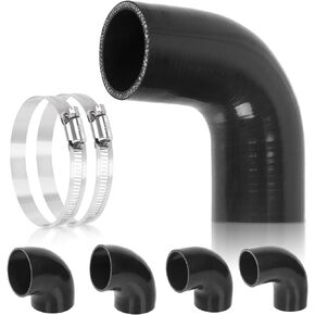 Glarks 90 Degree Elbow Silicone Hose, 2inch(51mm) ID 5.2inch(133mm) Length 4-Ply Reinforced High Performance Silicone Hose with 2Pcs 46-70MM Stainless Steel T-Bolt Clamp