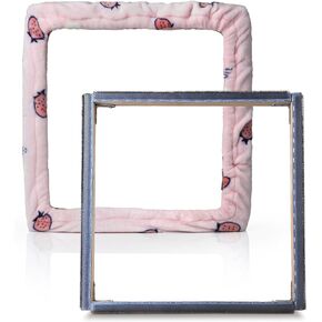 Rug Hooking Frame, Punch Needle Frame, Gripper Strip Frame,Cross Stitch Hoop, with Frame Flannel Cover (9.8*9.8 inch)