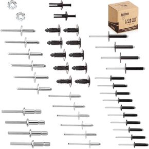 Complete Body Rivet Hardware Kit for EZGO TXT Golf Cart Gas & Electric Vehicles 1994-up, with 10pcs Fastener Tree Rivets