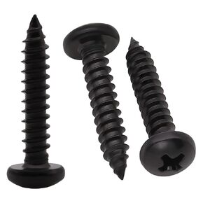 #14 x 1-1/4" (30 Pack) Stainless Steel Phillips Pan Head Wood Screws, Stainless Steel 304 (18-8), Pan Head Sheet Metal Screws Self Tapping Screws, Black Coated
