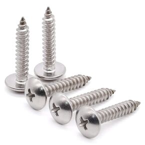 Glvaner 100 Pcs #8 x 3/4" Stainless Steel Truss Head Wood Screws Self Tapping Screws Sheet Metal Tek Screws