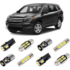 BRISHINE White Interior LED Lights Kit for Honda Pilot 2016 2017 2018 2019 2020 2021 Super Bright 6000K LED Interior Light Bulbs Package and Install Tool