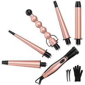 5 in 1 Curling Iron Set - BESTOPE PRO Curling Wand Iron with Interchangeable Barrels, 0.35"-1.25" Hair Curler Wand for Hairstyle, Instant Heat Up… in Kuwait