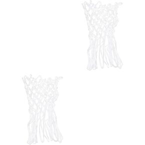 2pcs Indoor Basketball net Heavy Duty Basketball net Soccer mesh net Replacement Basketball net Outdoor Basket net Sports Accessories Individual Basketball Hoop White All Handmade