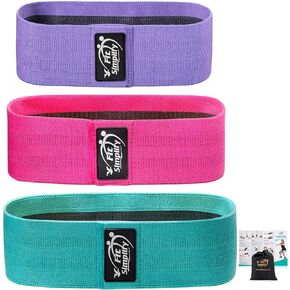 Fit Simplify Non Slip Fabric Resistance Hip Bands, Set of 3