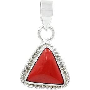 Red Coral Moonga precious Stone Pendant 11.55 Carat ( 12.25 Ratti ) Pure 925 Sterling Silver Pendant