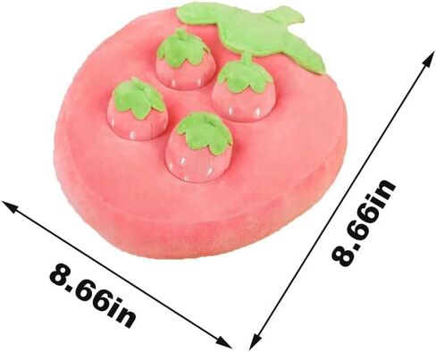Nopikku Cute Plush Strawberry Snuffle Mat Treat Dispenser Feeding Entertainment Interactive Toy for Bunny Guinea Pig Chinchilla Puppy in Saudi Arabia