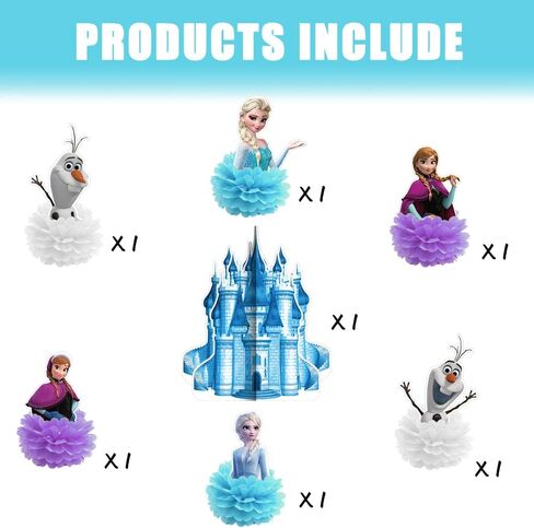 Frozen Honeycomb Centerpieces Table Decorations, Elsa Birthday Party Supplies, Frozen Paper Flowers for Frozen Birthday Party Decorations in Kuwait