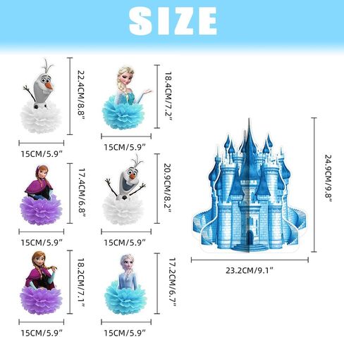 Frozen Honeycomb Centerpieces Table Decorations, Elsa Birthday Party Supplies, Frozen Paper Flowers for Frozen Birthday Party Decorations in Kuwait