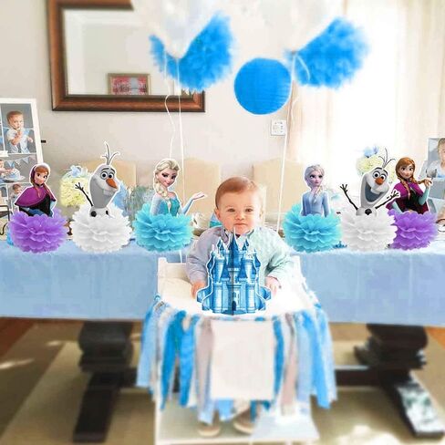 Frozen Honeycomb Centerpieces Table Decorations, Elsa Birthday Party Supplies, Frozen Paper Flowers for Frozen Birthday Party Decorations in Kuwait